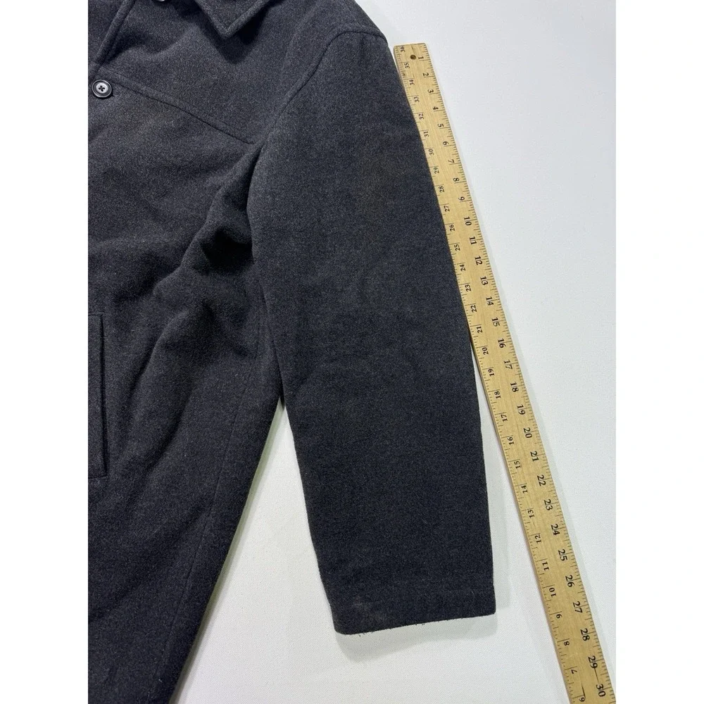 J Crew Quilted Jacket Men's XLT Grey Wool Thinsulate Coat Buttons Pockets VTG